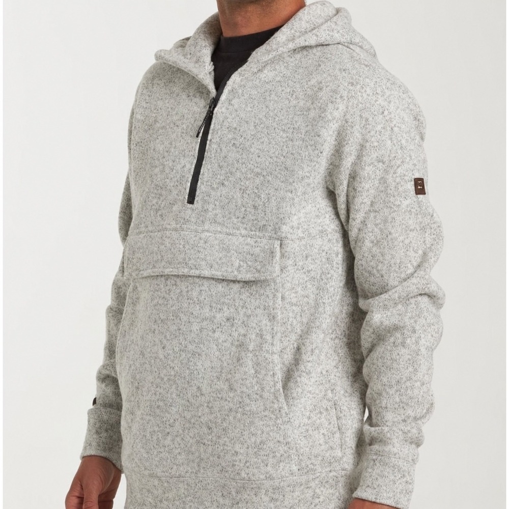 Billabong Boundary A/DIV Hoodie Mens Medium Gray Quarter Zip Sweater Knit